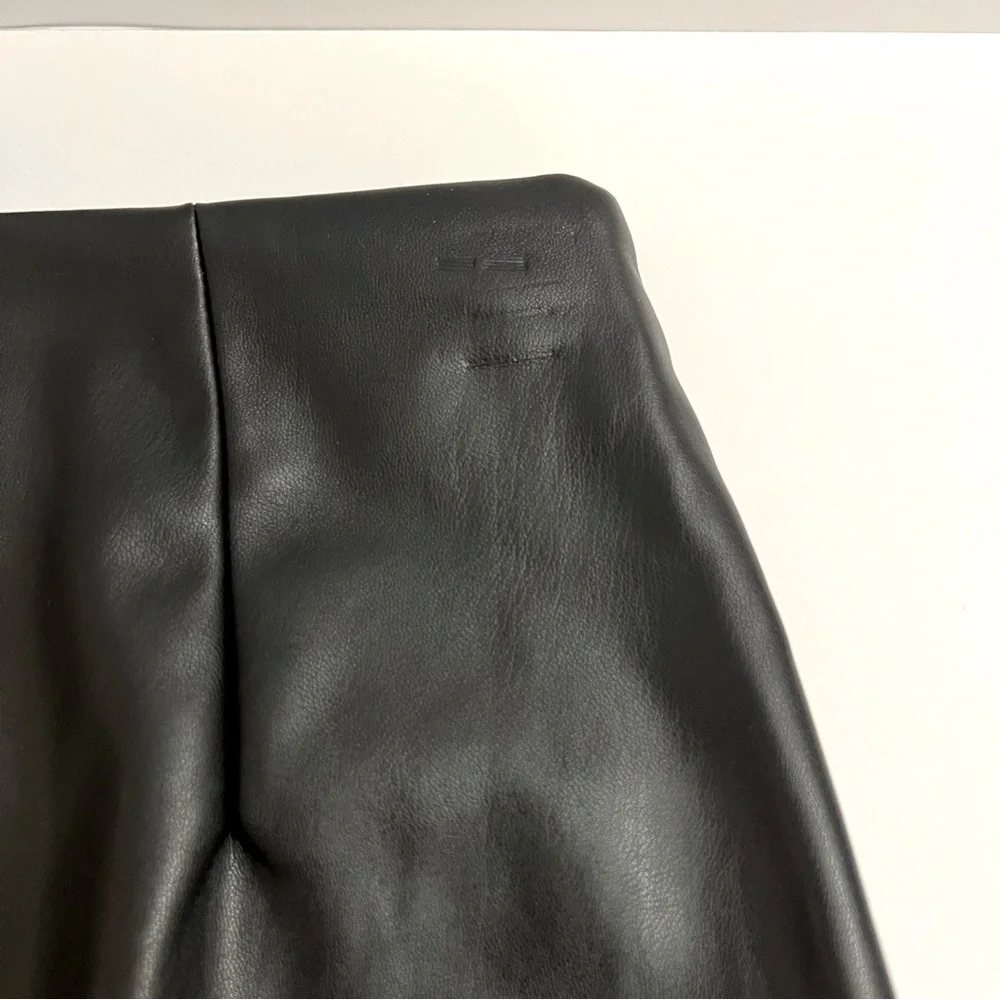 AKIRA Faux Leather Crossover Front Mini Skirt-Black - Picture 12 of 12